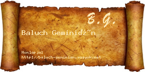 Baluch Geminián névjegykártya